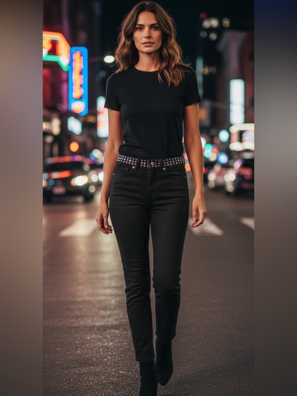The Kooples Black Straight-Leg Jeans with Studded Waistband